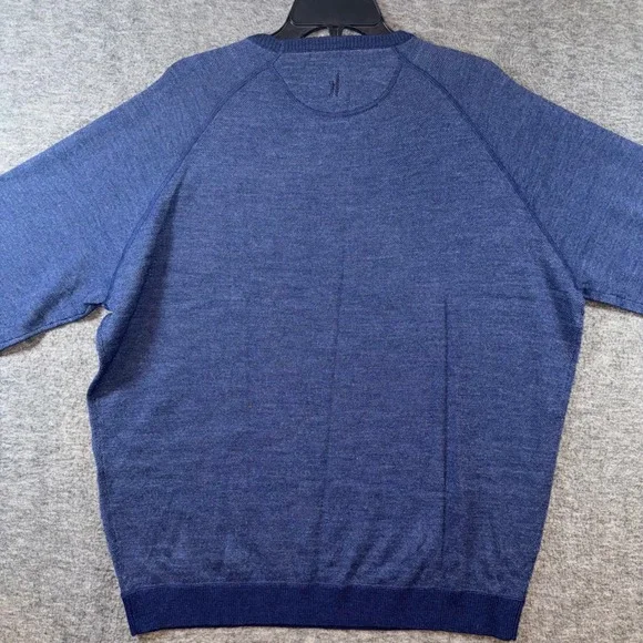 Johnnie-O Mens Boggs Crew Neck Sweater Navy Blue Extra Fine Merino Wool XL NEW - Picture 6 of 9